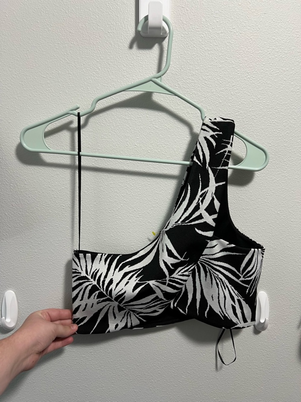 Zara Black & White One-Shoulder Top
